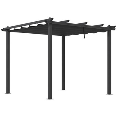 Matteo 3X3M Dark Grey Aluminium Pergola With Retractable Roof For Garden & Patio from B&Q