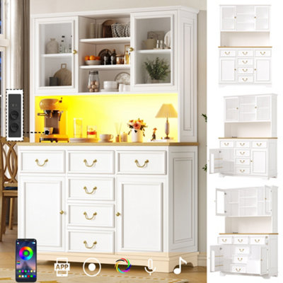 Matteo Tall White Kitchen Cabinet With Integrated UsbSockets & Rgb Led Lighting from B&Q