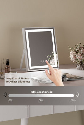 Matteo Hollywood Led Tabletop Vanity Mirror26X31CmDimmable192 Leds & High Cri from B&Q