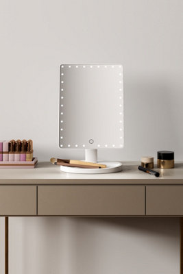 B&Q -  Hollywood Style Led Tabletop Vanity MirrorDimmableSwivel & Storage