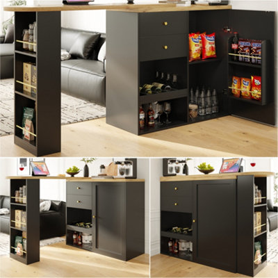 Matteo Black 360-Degree Swivel Modular Storage Cabinet With Drawers & Shelves For Versatile Home Office & Living Room Use from B&Q