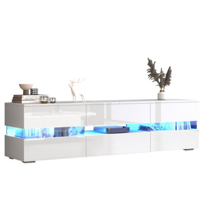 B&Q -  160Cm High Gloss White Tv Unit With Smart Rgb Led LightingFor Tvs Up To 70 Inches