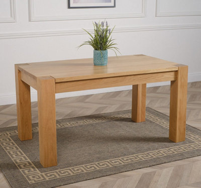 B&Q -  Kuba 150Cm Chunky Medium Oak Dining Table