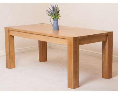 That's Furniture Kuba 180 X 90 Cm Chunky Oak Dining Table And 6 Chairs Dining Set With Berkeley Chairs from B&Q