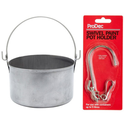 Prodec Octopus Metal Paint Kettle Can 6" Inch Round 1.5Ltr Swivel Pot Hook Holder Ladder from B&Q