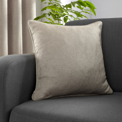 Fusion Strata Luxe Natural Velvet Filled Cushion from B&Q