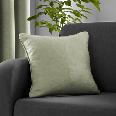 Fusion Strata Luxe Green Velvet Filled Cushion from B&Q