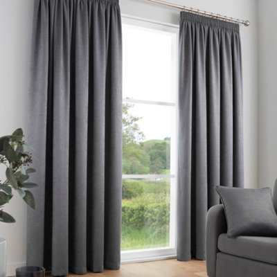 Fusion Galaxy Pair Of Light Reducing Thermal Effect Pencil Pleat Curtains from B&Q