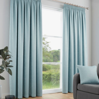 Fusion Galaxy Pair Of Light Reducing Thermal Effect Pencil Pleat Curtains from B&Q