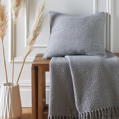 Julian Charles Grey Hayden Cotton Cushion (43Cm X 43Cm) - One Size - Image 9