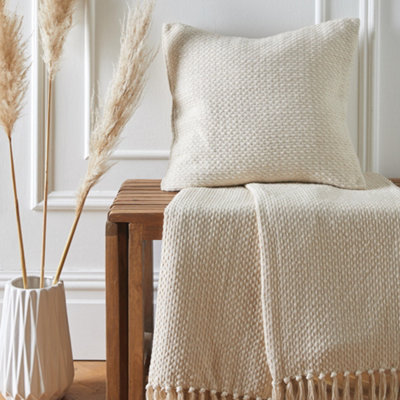 Julian Charles Cream Hayden Cotton Cushion (43Cm X 43Cm) - One Size - Image 8