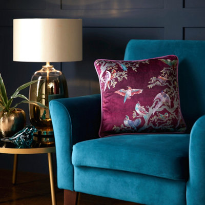 Laurence Llewelyn-Bowen Birdity Absurdity Soft Touch Velvet Filled Cushion