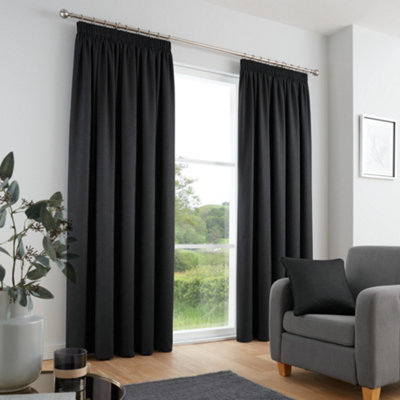 Fusion Galaxy Dim Out Woven Pair Of Pencil Pleat Curtains Light