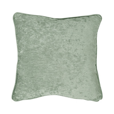 B&Q -  Textured Chenille Green Textured Filled Cushion