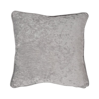 Curtina Textured Chenille Grey Textured Filled Cushion from B&Q