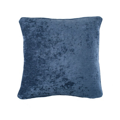 B&Q -  Textured Chenille Navy Textured Filled Cushion