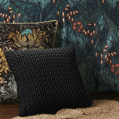 Laurence Llewelyn-Bowen Black Amory Luxe Velvet Filled Cushion