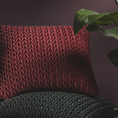 Laurence Llewelyn-Bowen Red Amory Luxe Velvet Filled Cushion