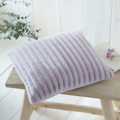 B&Q -  Morritz Mauve Faux Fur Filled Cushion