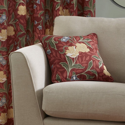B&Q -  Sandringham 100% Cotton Red Filled Cushion