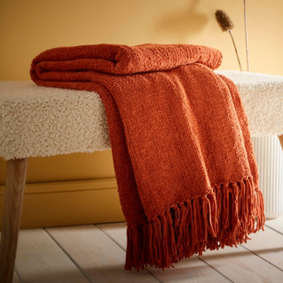 Apple Terracotta Appletree Chenille Throw - 130Cm X 180Cm - Image 4