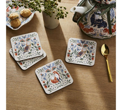 Coasters - 4 Pack Ulster Weavers Blackthorn Cork Backed Print Beige - Image 5