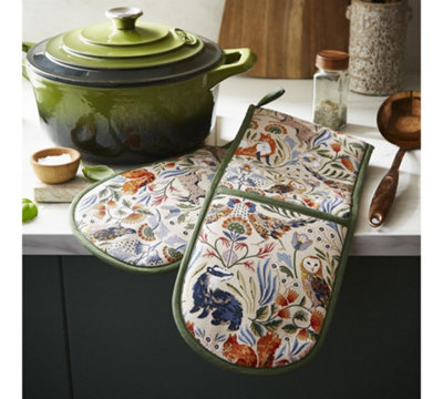Ulster Weavers Beige Blackthorn Animal Print Double Oven Glove