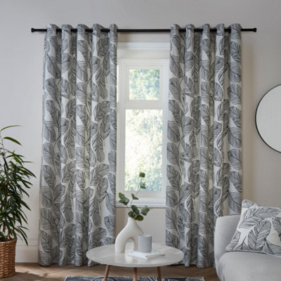 Fusion Matteo 100% Cotton Filtering Pair Of Eyelet Curtains Light
