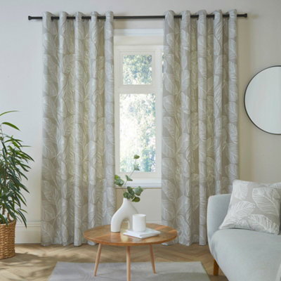 Fusion Matteo 100% Cotton Filtering Pair Of Eyelet Curtains Light