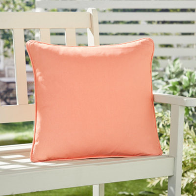 B&Q -  Plain Dye Water & Uv Resistant Orange Filled Cushion