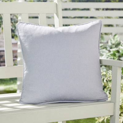 Fusion Plain Dye Water & Uv Resistant Silver Filled Cushion from B&Q