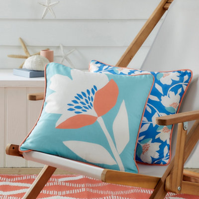 Fusion - Luna Outdoor - Water & UV Resistant Filled Cushion - 43 x 43cm in Duck Egg - Image 7