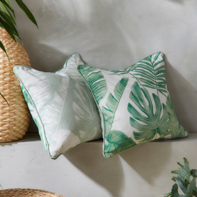 Dreams & Drapes Unisex Green 'Tahiti' Outdoor Water & Uv Resistant Garden Filled Bench Cushion In | Size: 43 Cm X 43 Cm - Image 3