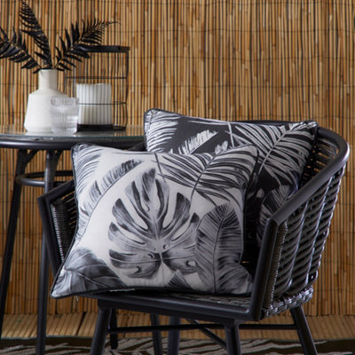 Dreams & Drapes Unisex Silver 'Tahiti' Outdoor Water & Uv Resistant Garden Filled Bench Cushion In | Size: 43 Cm X 43 Cm - Image 5