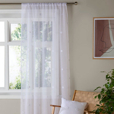 Appletree Polka Dot Tufted Light Filtering Voile Panel from B&Q