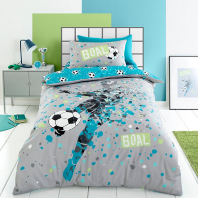 Bedlam Goal Reversible Duvet Cover Set Grey