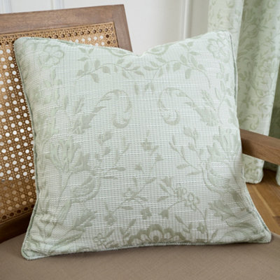 B&Q -  Marple Woven Jacquard Sage Green Filled Cushion - Image 3