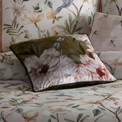 Appletree Green Fiorella Floral Velvet Filled Cushion
