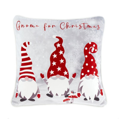 Fusion Christmas Gonks Cushion – Red Reversible Festive Design with Gnomes & Polka Dots, 43x43cm – Filled Decorative Cushion with Cover – Holiday Home Decor - Image 6