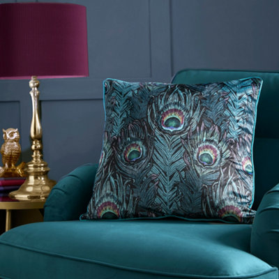 Laurence Llewelyn-Bowen Dandy Peacock Jacquard Filled Cushion