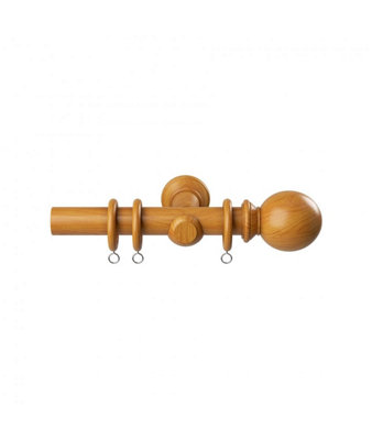 28mm  Woodland Curtain Pole SetAntique Pine from B&Q