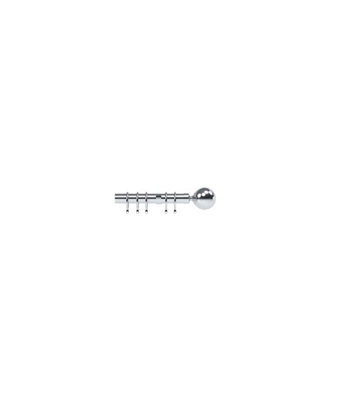 28mm  Nikola Ball End Metal Curtain Pole SetSatin Silver from B&Q