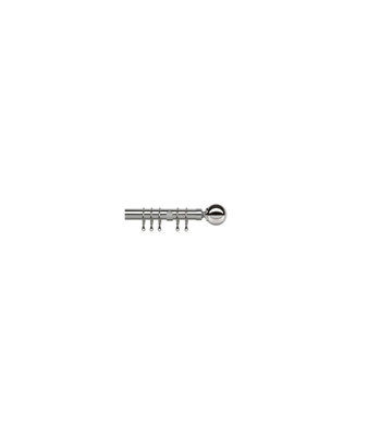 25-28mm  Ball End Metal Curtain Pole SetChrome from B&Q