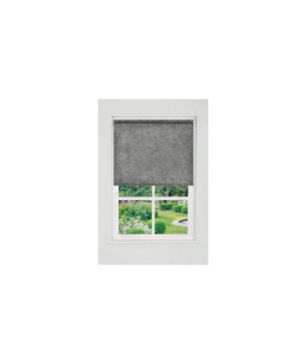 Silver Crushed Velvet Blackout Roller Blinds 165Cm Drop X Width 125Cm from B&Q