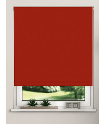 Thermal Blackout Roller Blinds 175Cm Drop X Width 105Cm  Red from B&Q