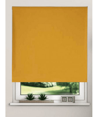 Thermal Blackout Roller Blinds 175Cm Drop X Width 95Cm  Ochre from B&Q