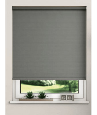 Thermal Blackout Roller Blinds 175Cm Drop X Width 85Cm  Slate Grey from B&Q