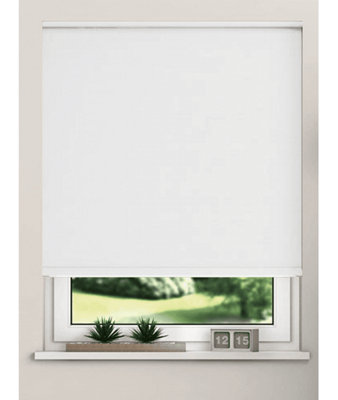 Thermal Blackout Roller Blinds 175Cm Drop X Width 115Cm  White from B&Q