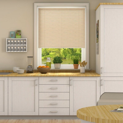 152Cm Drop25mm Slat Pvc Venetian Blind 60Cm Natural
