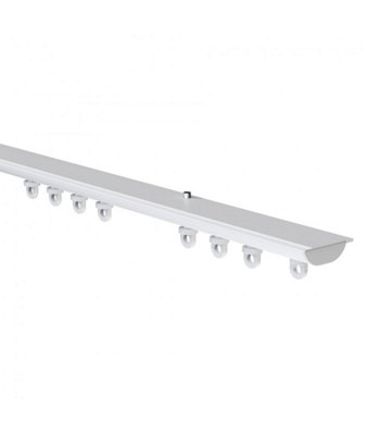  - White Hidden Ceiling Fix Aluminium Curtain Hanging Track 210Cm